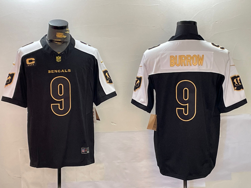 Men's Cincinnati Bengals Joe Burrow Black Team Player Jersey