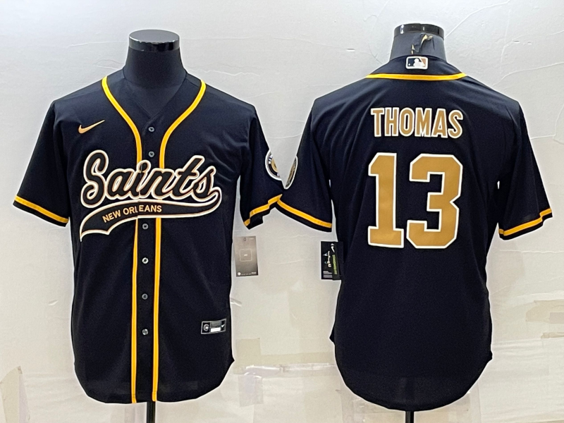 Men's New Orleans Saints Michael Thomas Black Game Jersey Joint Edition