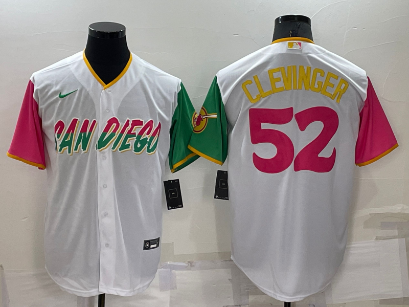 Men's San Diego Padres Mike Clevinger White Stitched Jersey