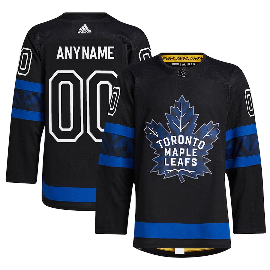 Men's Toronto Maple Leafs Black Authentic x drew house Alternate Custom Jersey1
