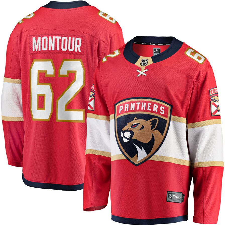 Men's Florida Panthers Brandon Montour #62 Red Home Breakaway Player Jersey1