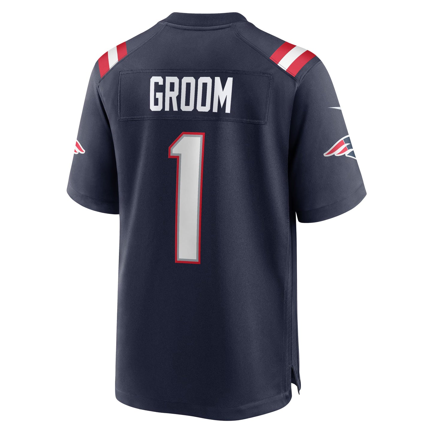 New England Patriots Number 1 Groom Navy Game Jersey