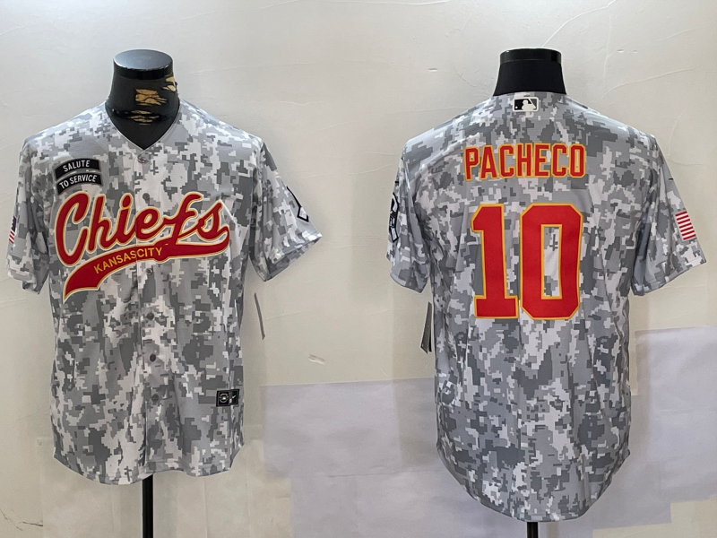 Men's Kansas City Chiefs Isiah Pacheco Arctic Camo Salute to Service Limited Jersey