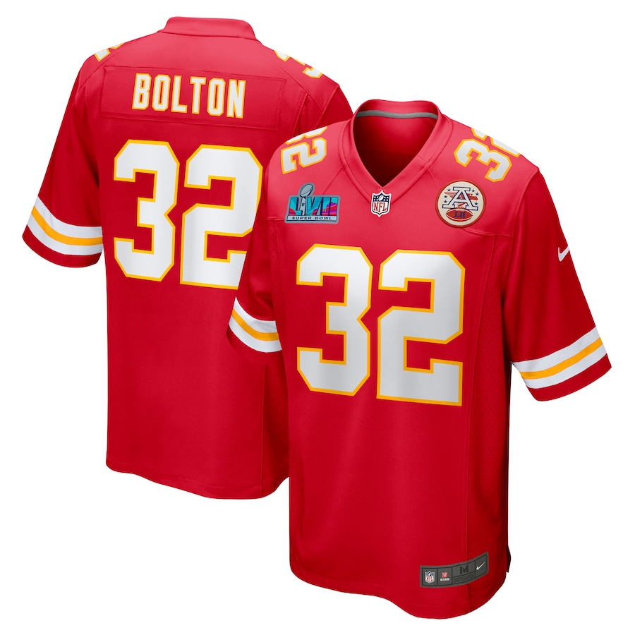 Men's Kansas City Chiefs Nick Bolton Red Super Bowl LVII Patch Game Jersey