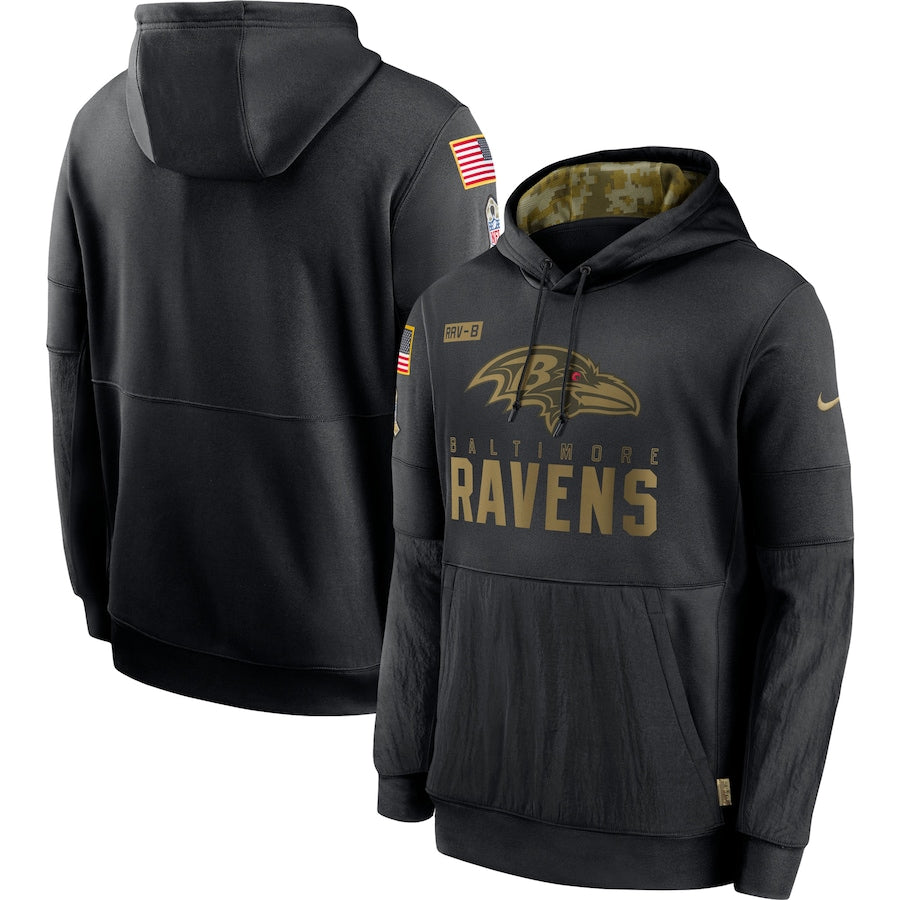 Men's Baltimore Ravens 2020 Salute to Service Hoodie Black