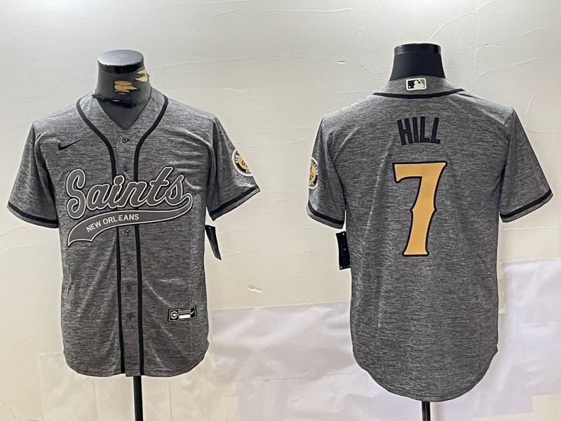 Men's New Orleans Saints Taysom Hill Gray Player Jersey