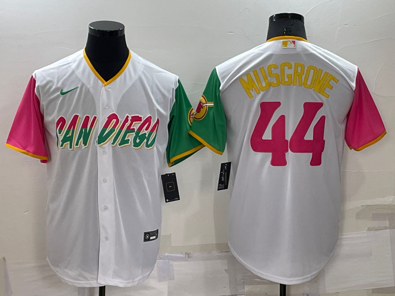 Men's San Diego Padres Joe Musgrove #44 White Player Stitched Jersey1