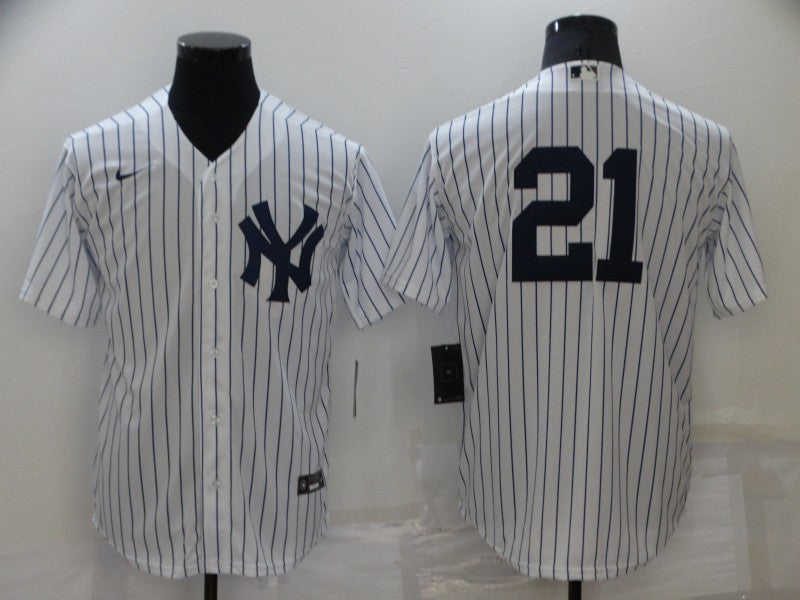 Men's New York Yankees Paul ONeill #21 White Replica Player Name Jersey1
