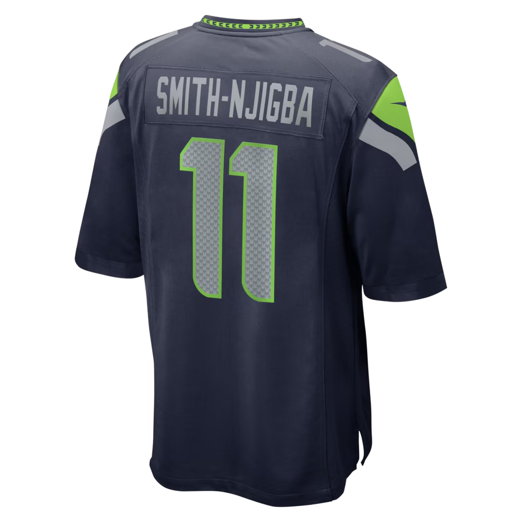 Men's Seattle Seahawks Jaxon Smith-Njigba Nike College Navy Super Bowl LX Patch Game Jersey