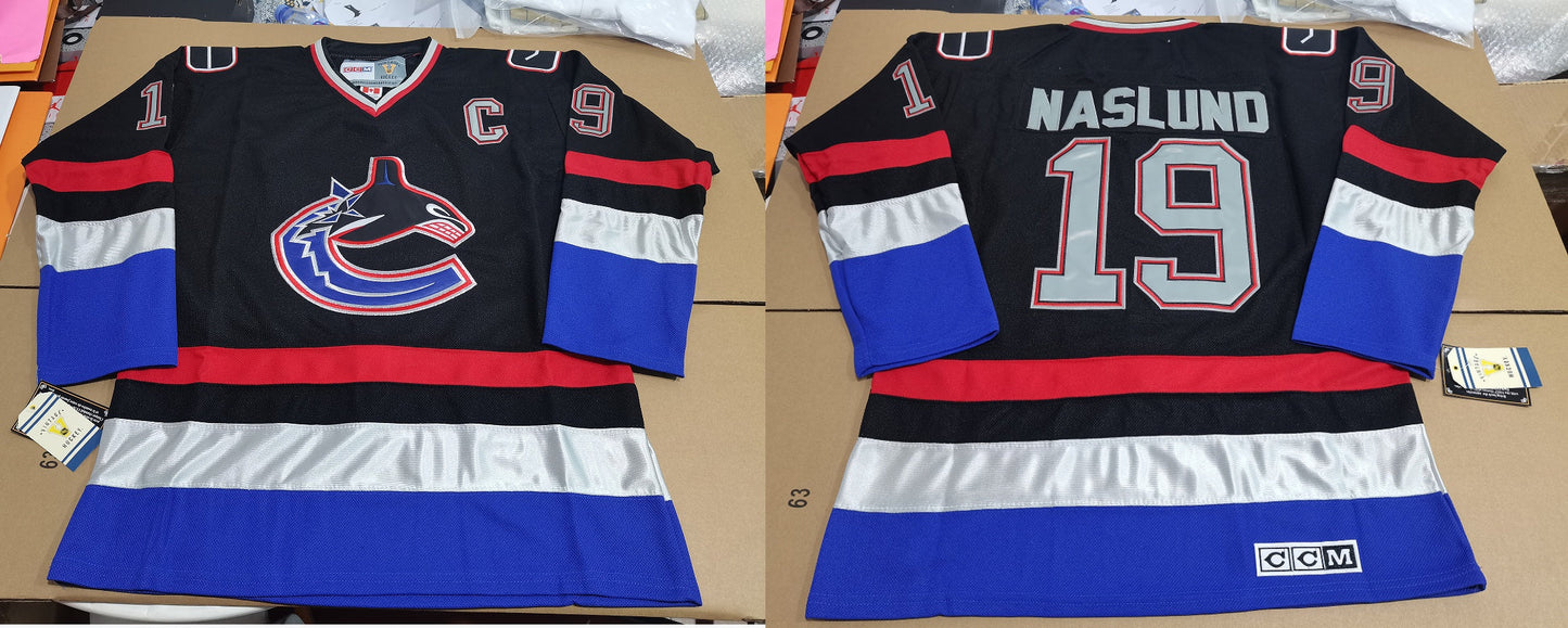 Men's Vancouver Canucks Markus N?slund Black Game jersey