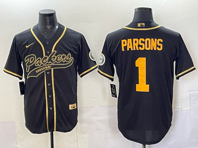Men's Green Bay Packers Micah Parsons #1 Black Game Jersey