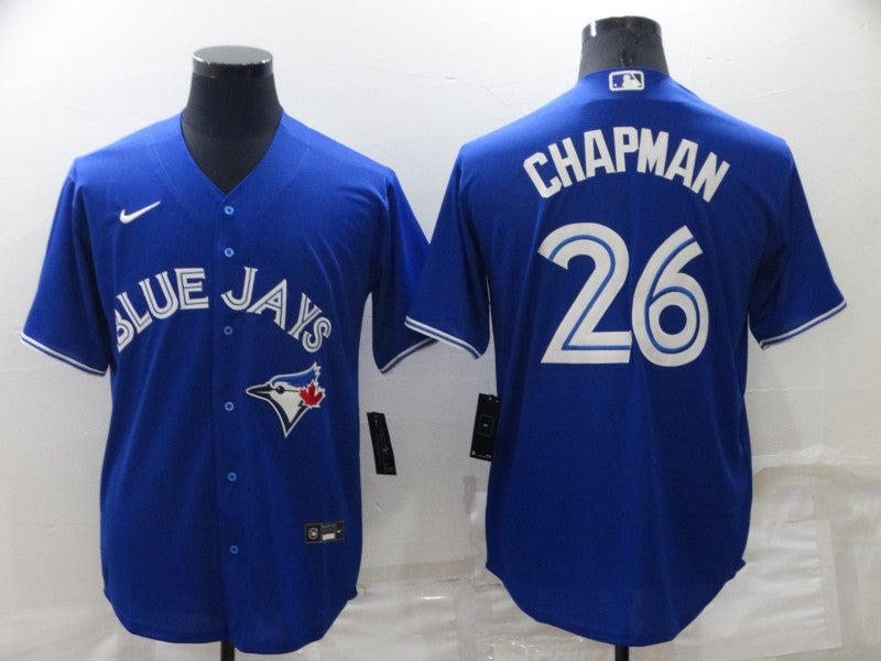 Men's Toronto Blue Jays1 Matt Chapman #26 Blue Replica Baseball Jersey