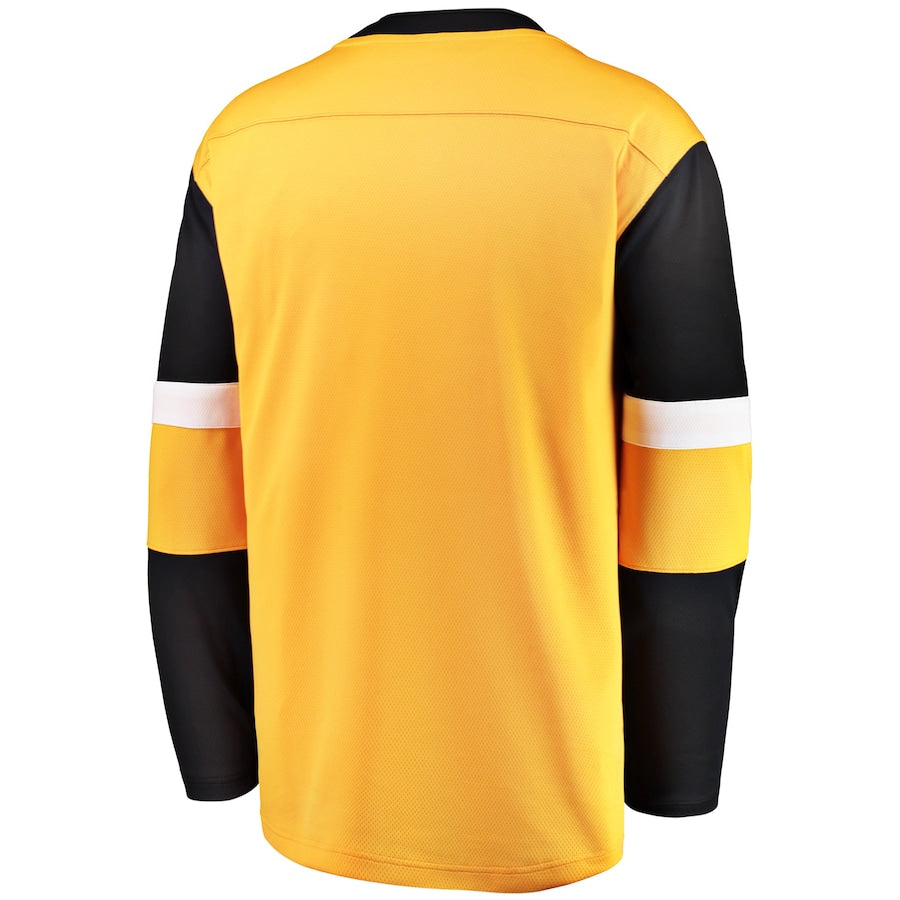 Custom Men's Pittsburgh Penguins Fanatics Gold Alternate Breakaway Jersey