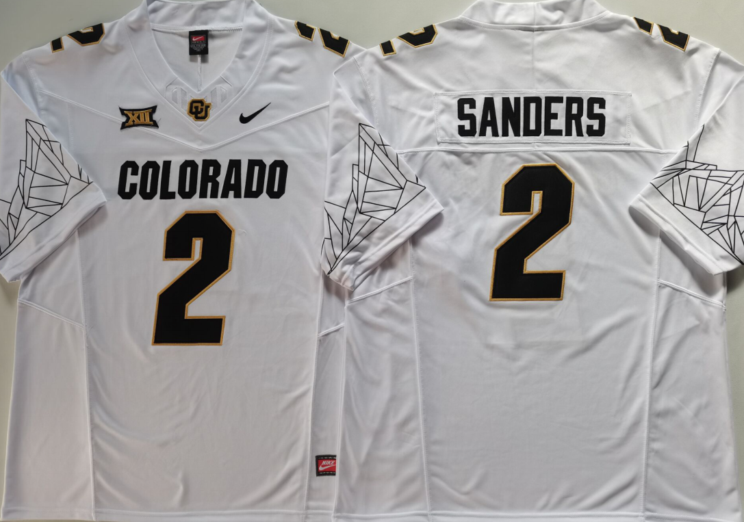 Men's Colorado Buffaloes Shedeur Sanders #2 White Player Jersey