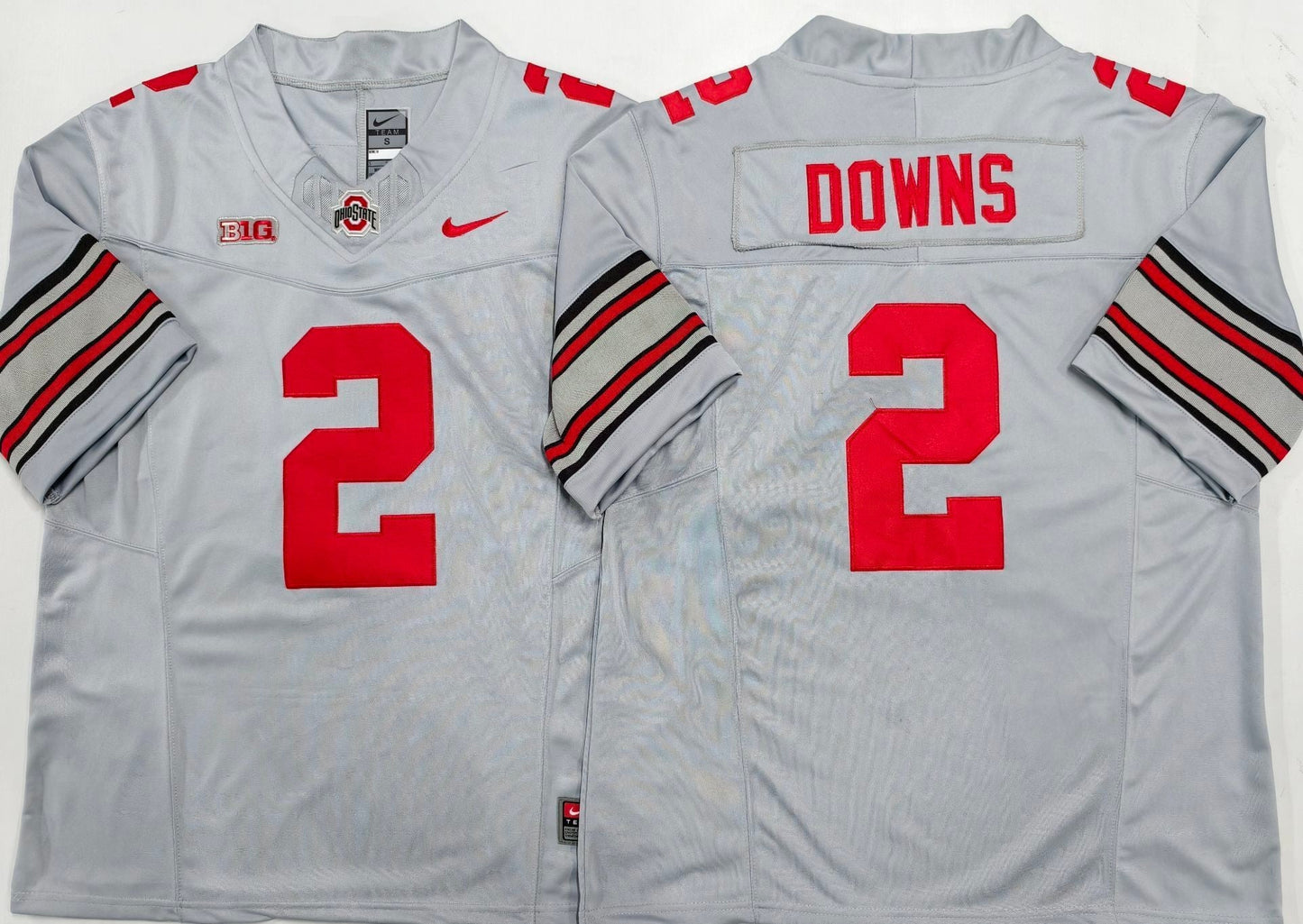 Men's Ohio State Buckeyes Caleb Downs #2 Gray Player Game Jersey