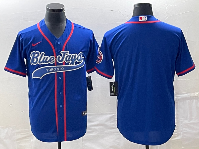 Men's Toronto Blue Jays1 Blue Blank Replica Player Jersey