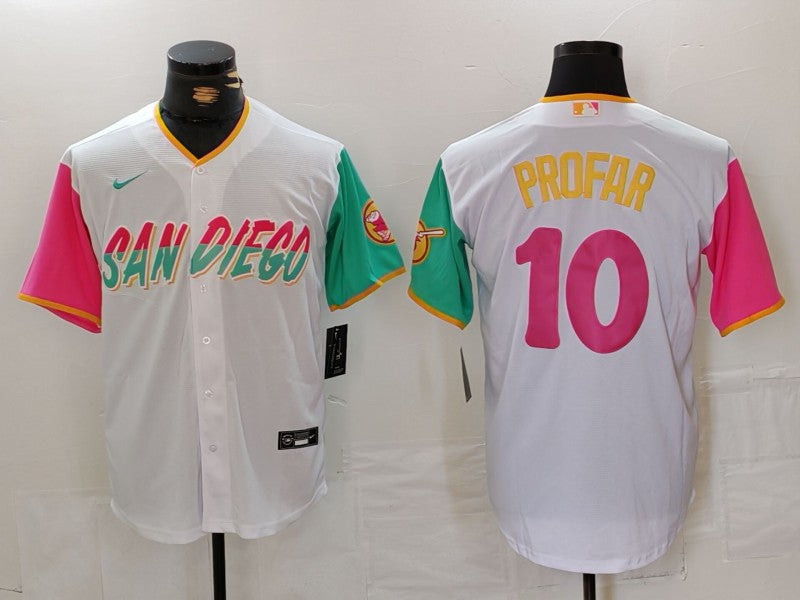Men's San Diego Padres Jurickson Profar White City Connect Limited Player Jersey