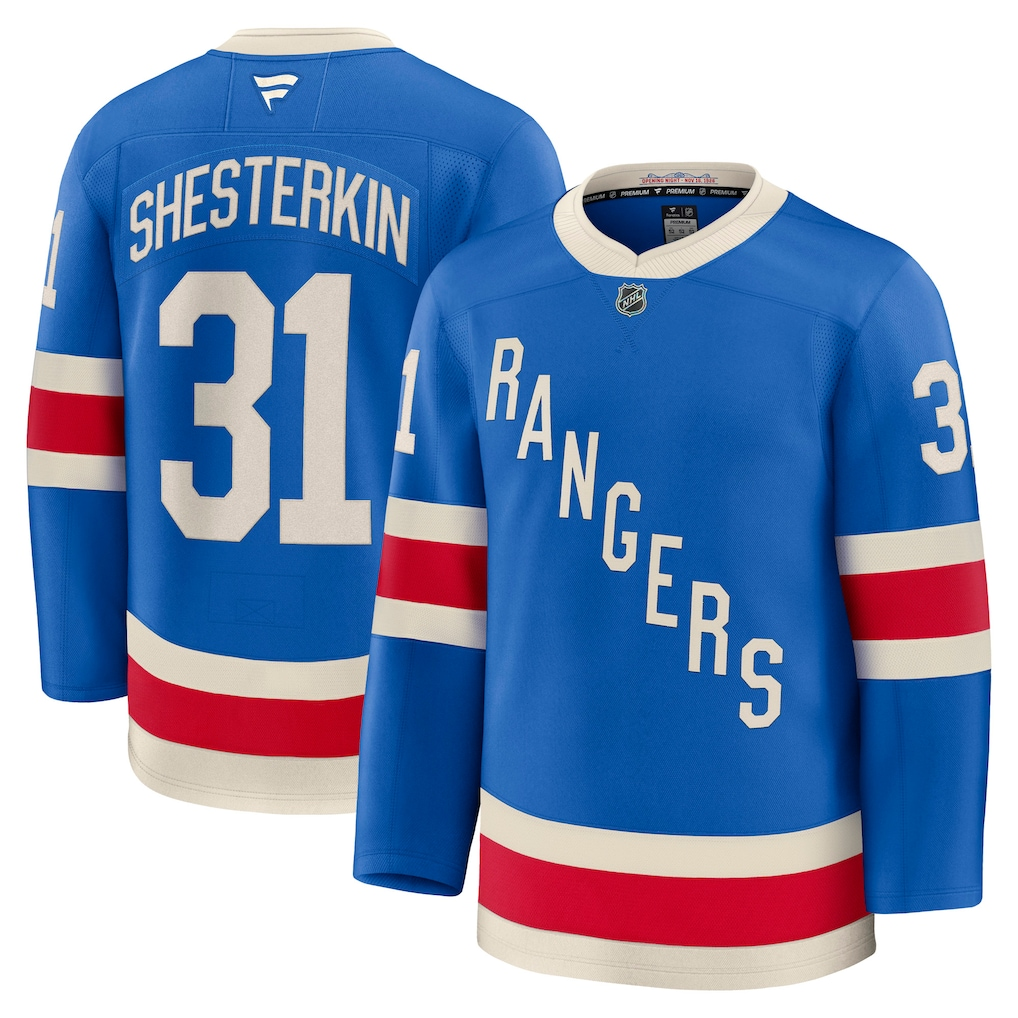 Men's New York Rangers Igor Shesterkin #31 Fanatics Blue Centennial Premium Jersey
