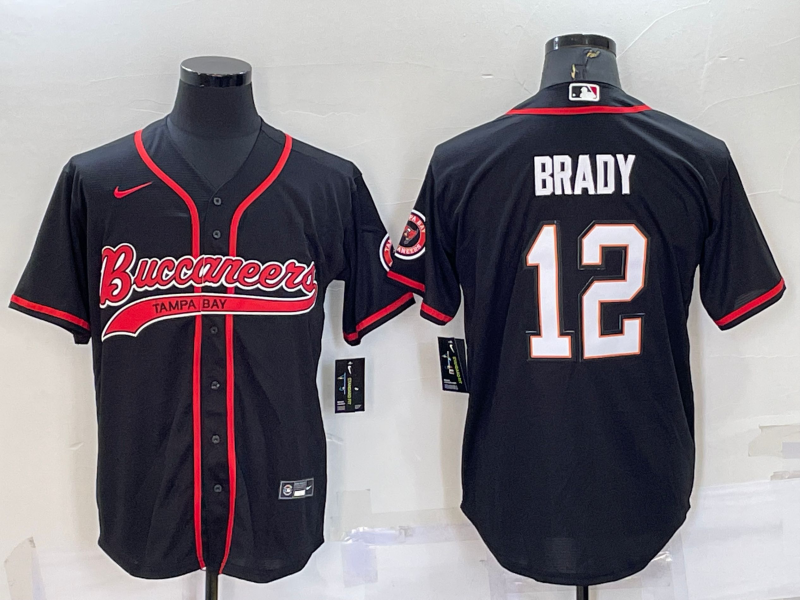 Men's Tampa Bay Buccaneers Tom Brady Black Game Jersey Joint Edition