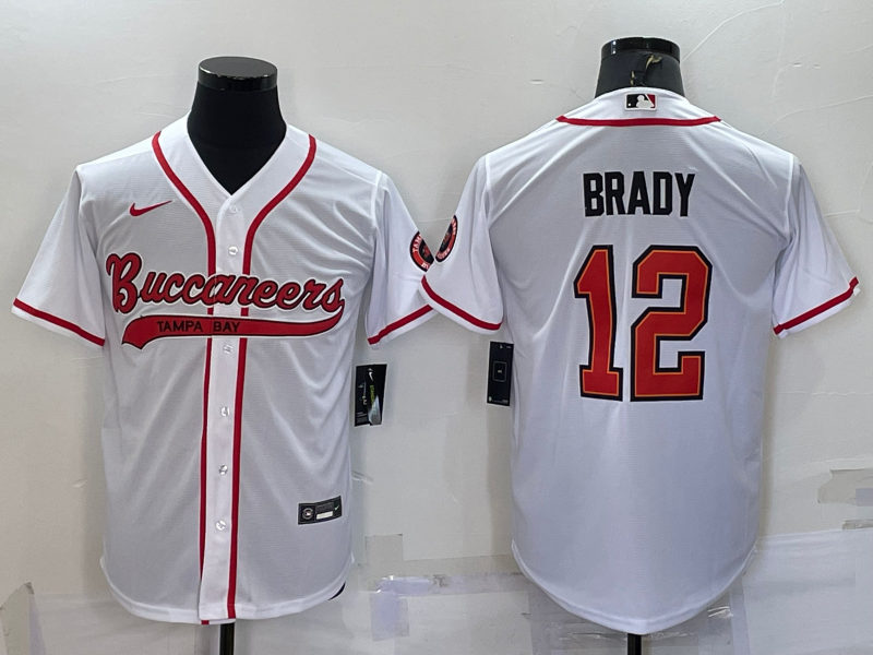 Men's Tampa Bay Buccaneers Tom Brady White Game Jersey Joint Edition