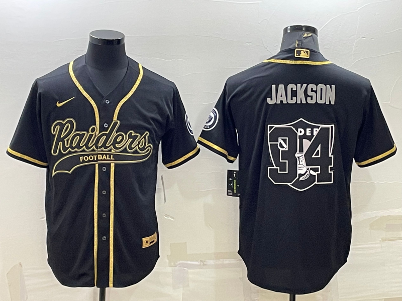Men's Las Vegas Raiders Bo Jackson Black Player Game Jersey Joint Edition
