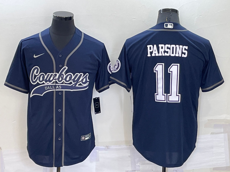 Men's Dallas Cowboys Micah Parsons Navy Game Jersey Joint Edition