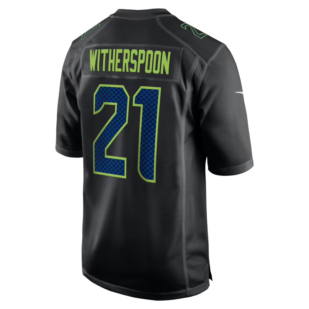 Men's Seattle Seahawks Devon Witherspoon Nike Black Super Bowl LX Patch Carbon Fashion Game Jersey