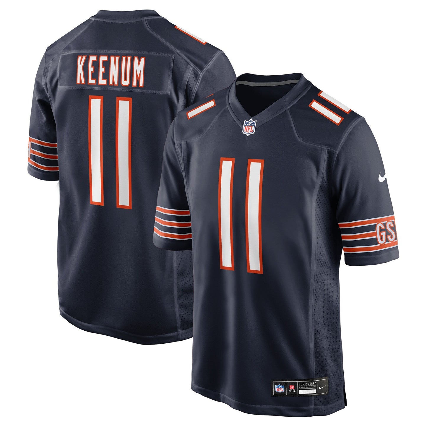 Chicago Bears Case Keenum Navy Team Game Jersey