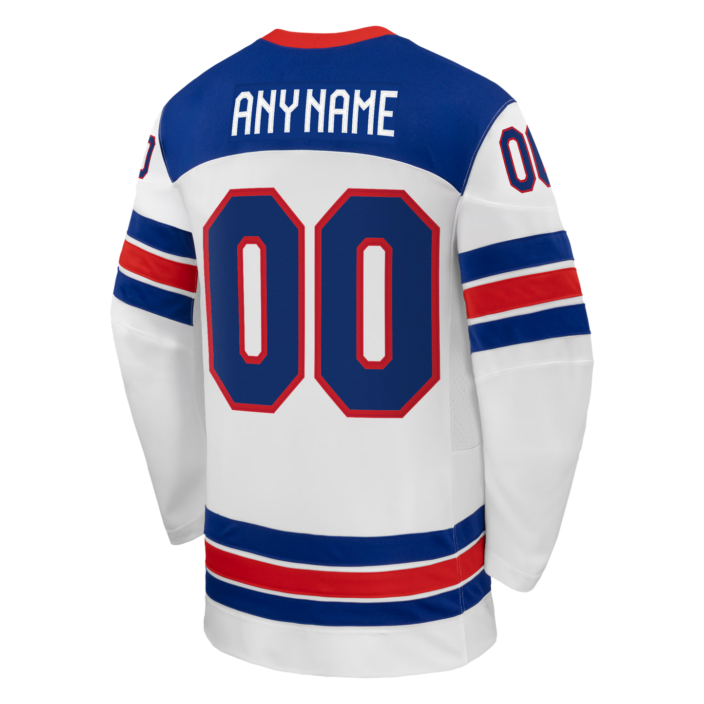 USA Hockey Nike 2026 Away Supporter Edition Custom Jersey White/Blue/Red