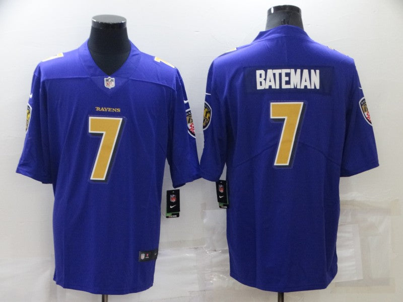 Men's Baltimore Ravens Rashod Bateman Purple Player Jersey