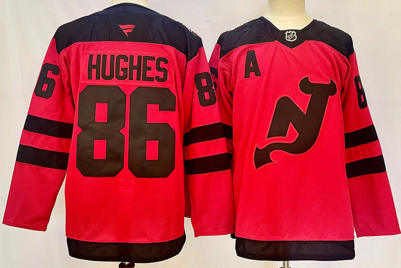 Men's New Jersey Devils Jack Hughes Fanatics Red Jersey