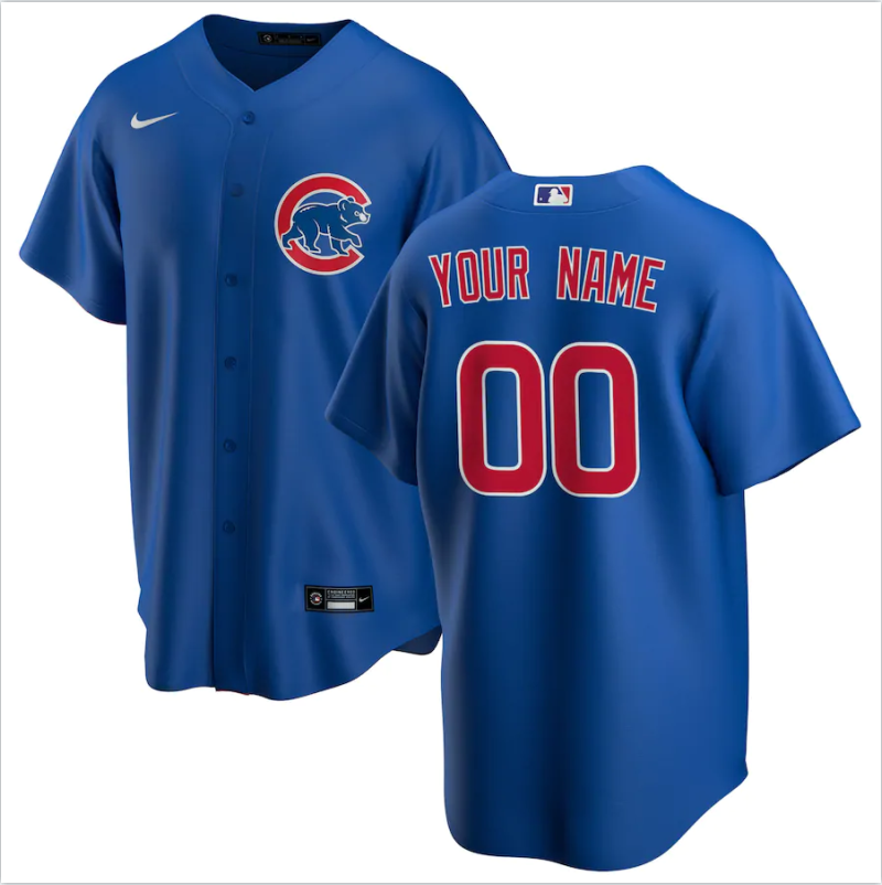Men's Chicago Cubs1 Royal Alternate Replica Custom Jersey