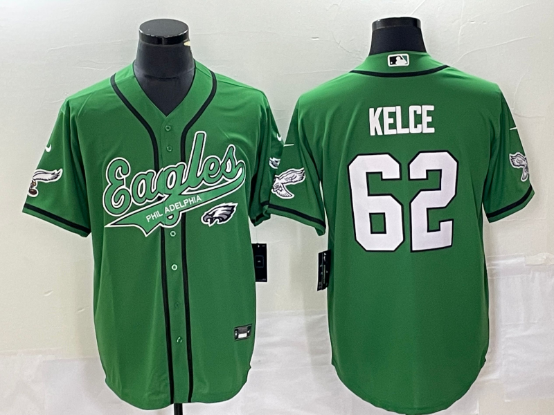 Men's Philadelphia Eagles Jason Kelce Kelly Green Game Jersey Joint Edition
