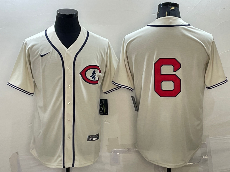 Men's Chicago Cubs Micah Hoffpauir #6 Cream Player Name Jersey1