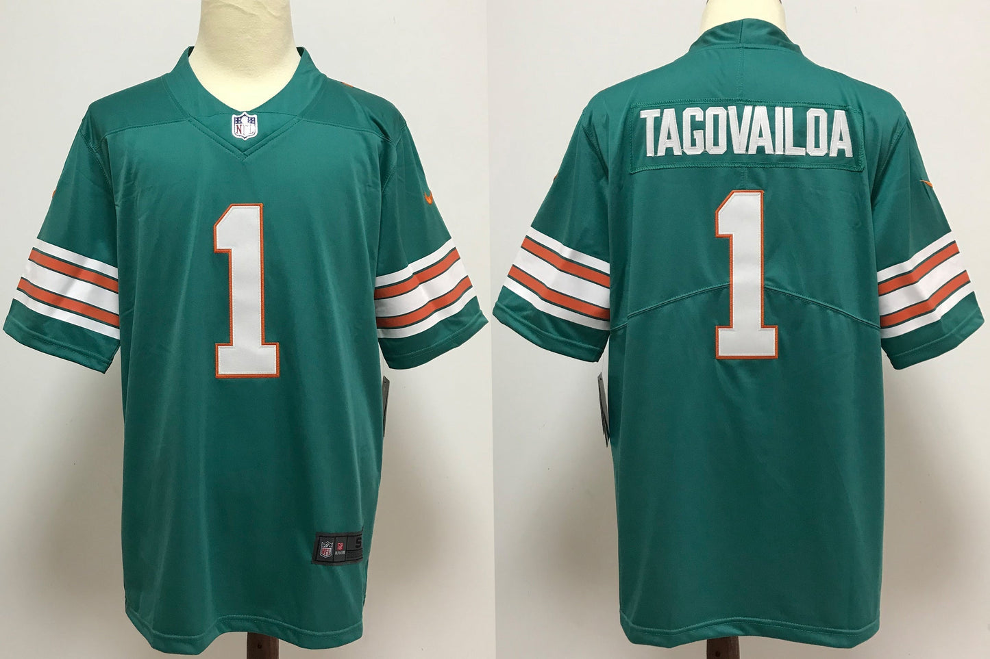 Men's Miami Dolphins Tua Tagovailoa #1 Green Alternate Game Jersey1
