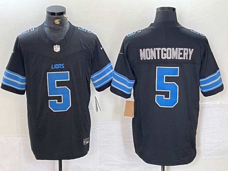 Men's Detroit Lions David Montgomery Black 2nd Alternate Game Jersey