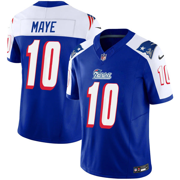 Drake Maye New England Patriots 1996 Throwback Stitched Jersey Alternate Royal