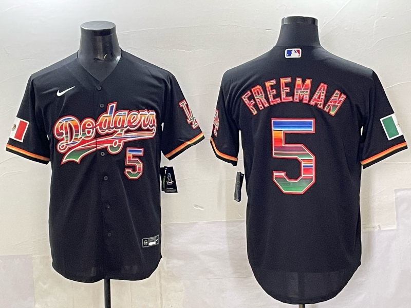 Men's Los Angeles Dodgers Freddie Freeman Black Team Game Jersey