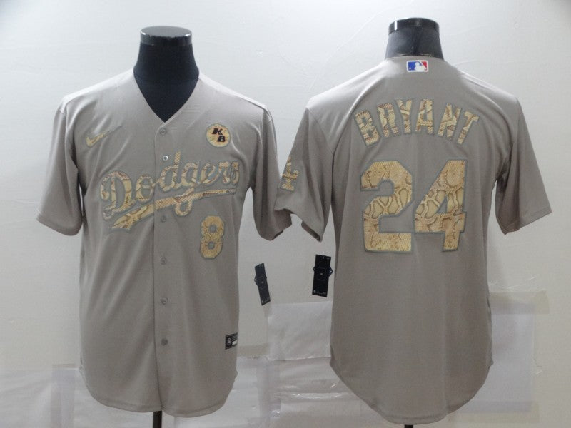 Men's Los Angeles Dodgers Kris Bryant -24 Gray Stitched Jersey