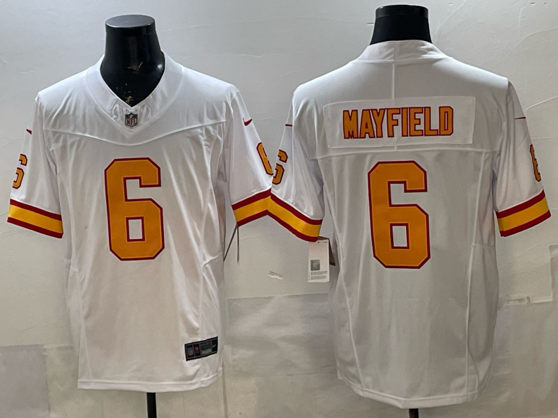 Men's Tampa Bay Buccaneers Baker Mayfield #6 White 50th Season Game Jersey