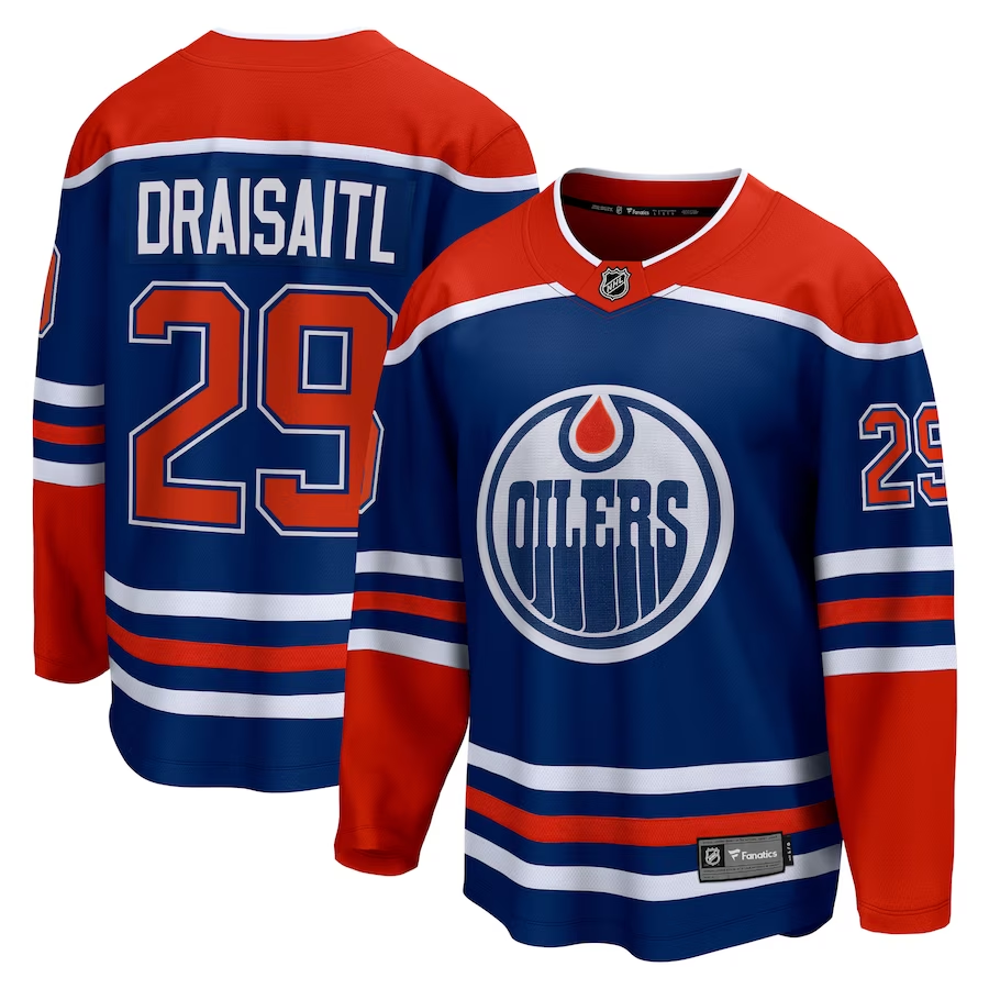 Men's Edmonton Oilers Leon Draisaitl Royal Home Breakaway Player Jersey
