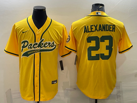 Men's Green Bay Packers Jaire Alexander Gold Inverted Team Game Jersey Joint Edition