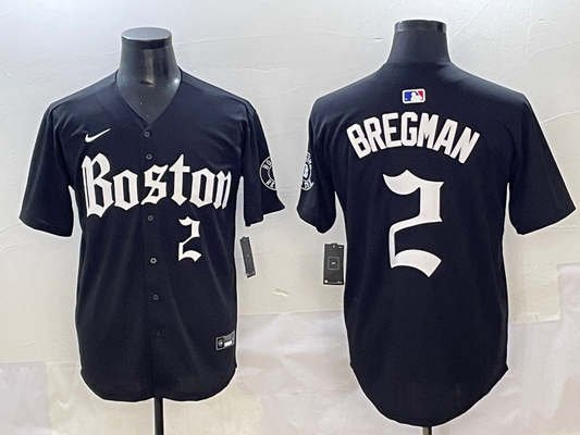 Men's Boston Red Sox Alex Bregman Black Replica Player Jersey