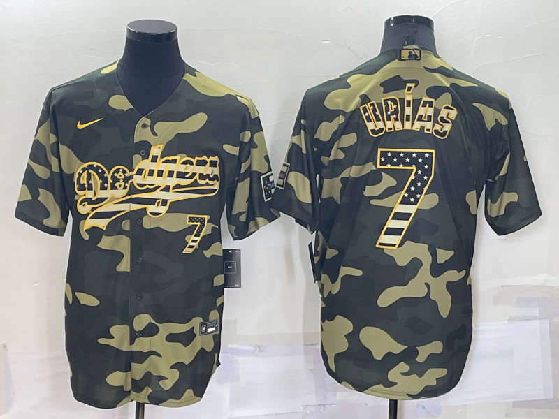 Men's Los Angeles Dodgers Julio Urias Camouflage Replica Baseball Jersey