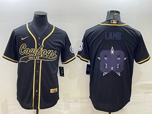 Men's Dallas Cowboys CeeDee Lamb Black Player Jersey Joint Edition