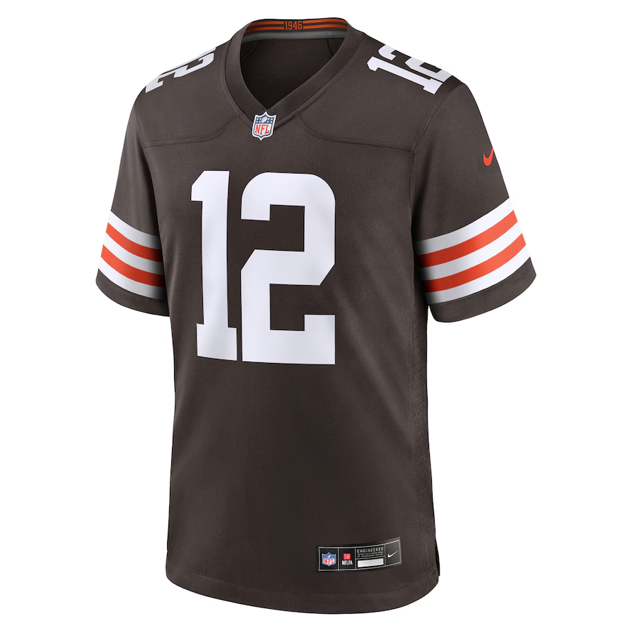 Men's Cleveland Browns Shedeur Sanders Nike Brown 2025 NFL Draft Game Jersey
