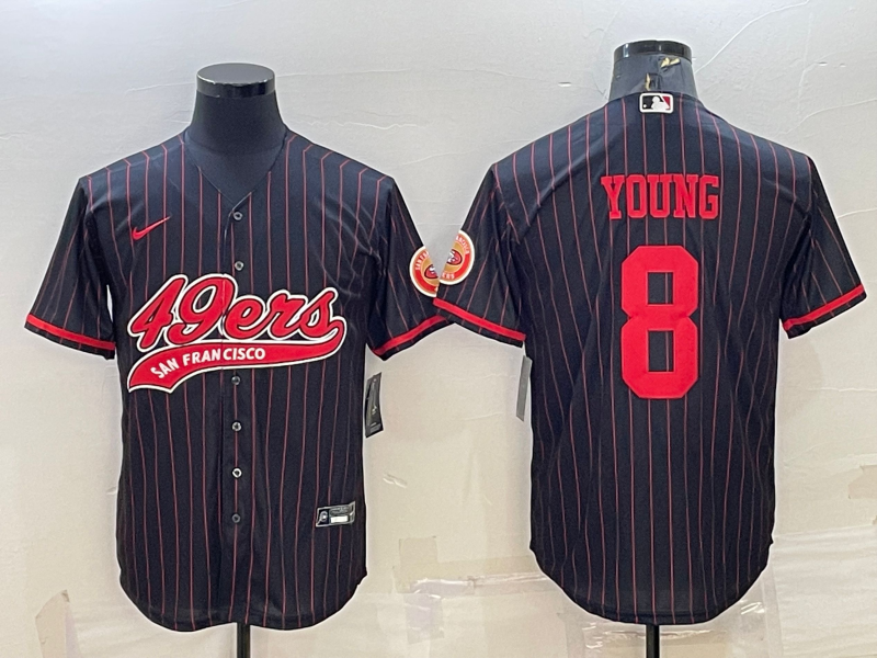 Men's San Francisco 49ers Steve Young Black Player Jersey Joint Edition