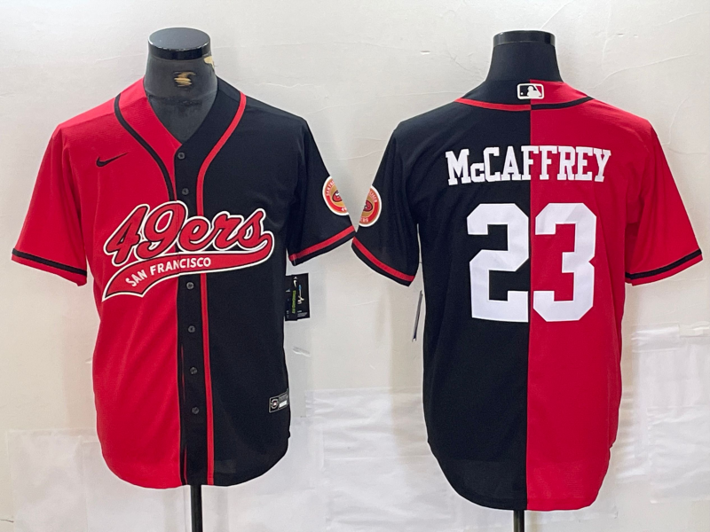 Men's San Francisco 49ers Christian McCaffrey Red/Black Game Player Jersey Joint Edition