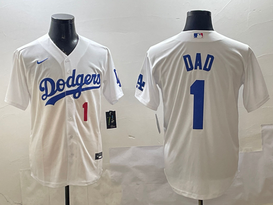 Men's Los Angeles Dodgers White Dad Home Replica Player Jersey