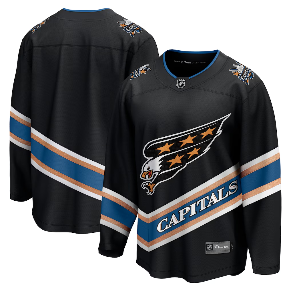 Men's Washington Capitals Fanatics Black Alternate Breakaway Blank Jersey